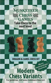 枪手国际象棋变种套件-龙和骆驼-黑色和天然